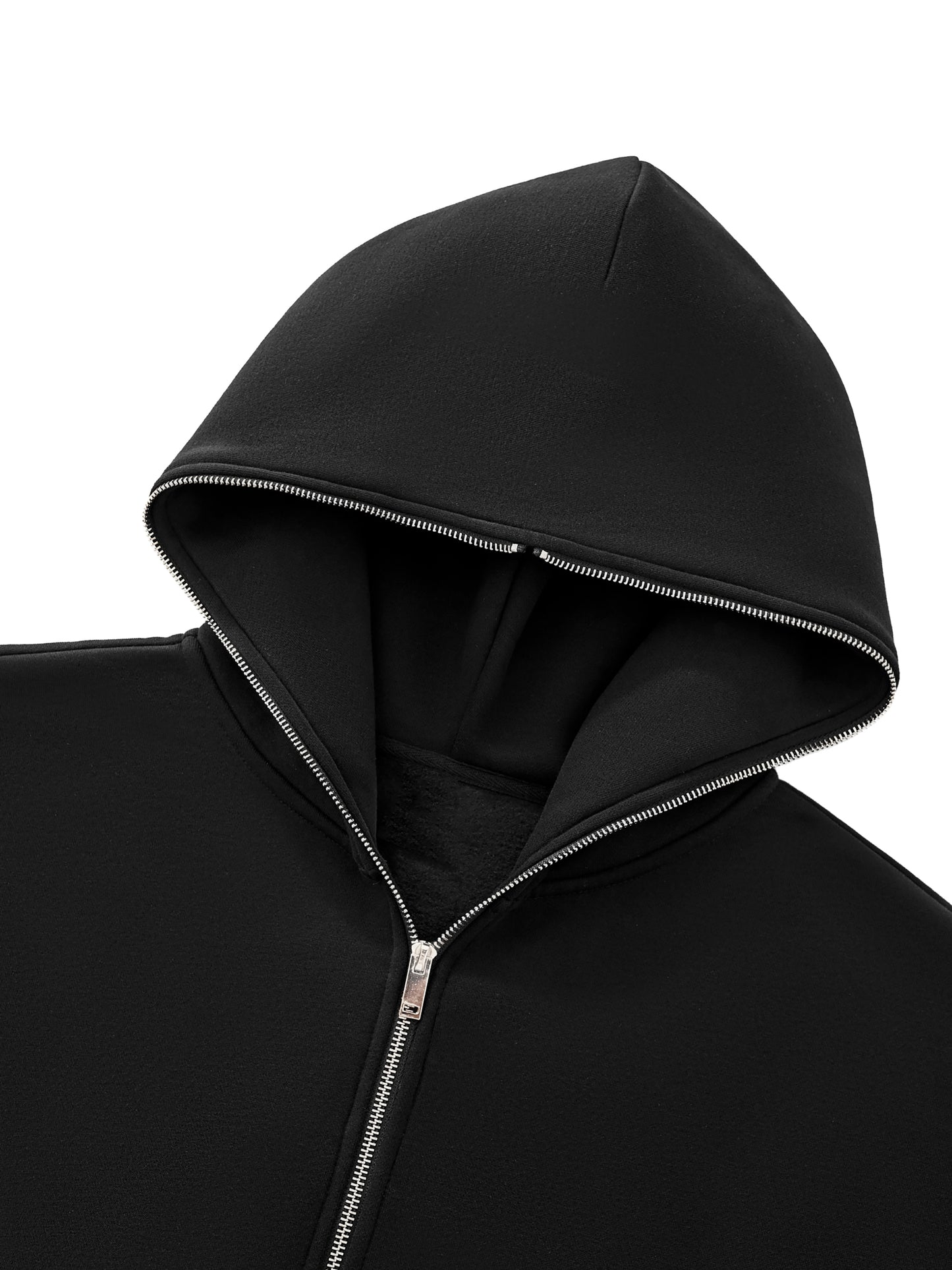 Fleeced Full-Zip Boxy Hoodie "Beyond"